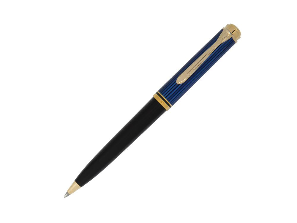 Pelikan K800 Ballpoint pen, Black and blue, Gold trim, 987842