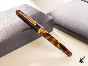 Platinum Celluloid Fountain Pen Tortoise Gold Trims, PTB-35000S-62
