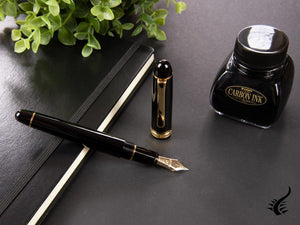 Platinum Century #1 Black to Black Fountain Pen, Resin, PNB-15000A-1