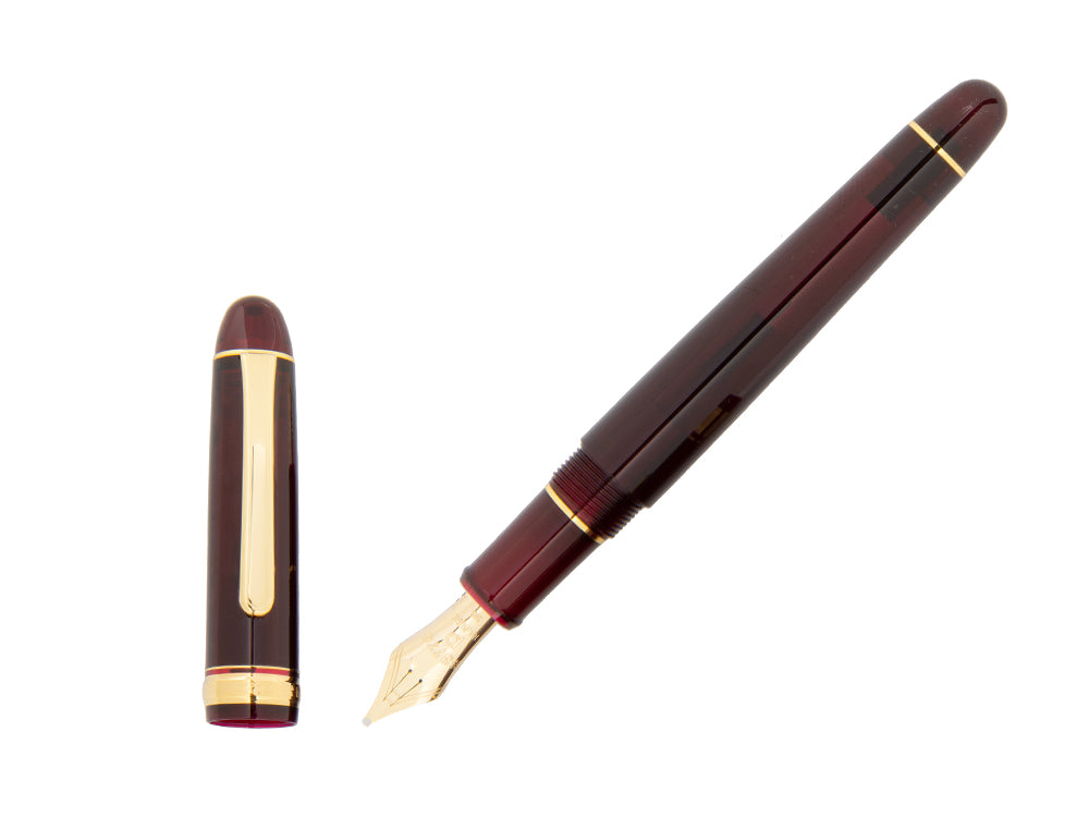 Platinum 3776 Century Fountain Pen - Bourgogne (Burgundy) with Gold Trim - 14k Nib Sizes: Music Nib