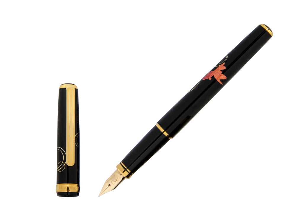 Platinum Kanazawa Maki-e Gold Fish F. Pen, Resin and urushi lacquer