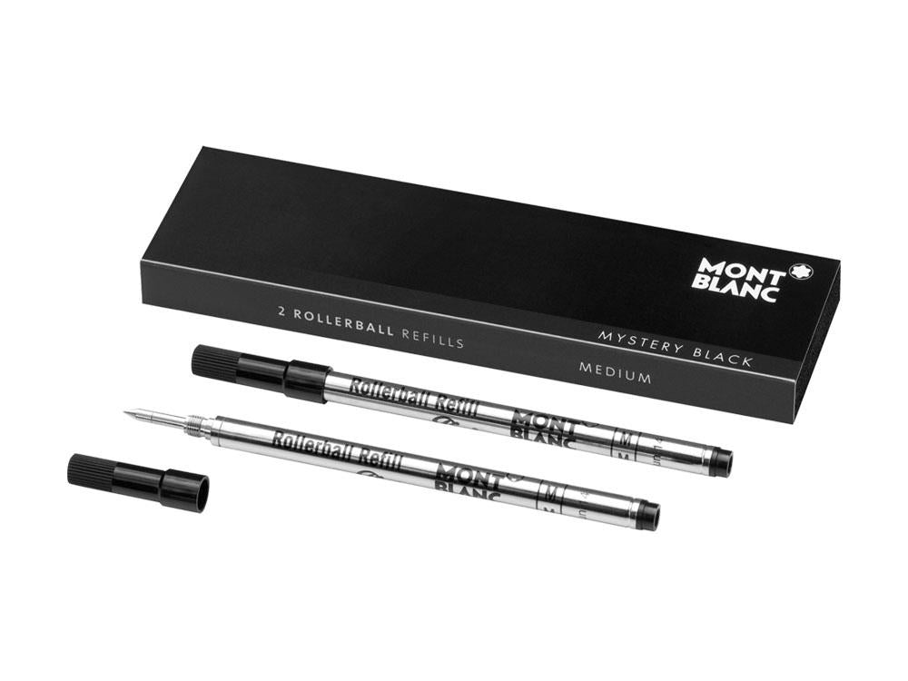 Rollerball refill 2x1 Montblanc, Mystery Black, Gel, Medium, 128231