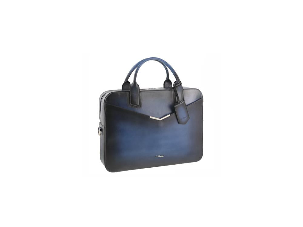 S.T. Dupont Le Grand Atelier Document case, Leather, Blue, Zip, 191365