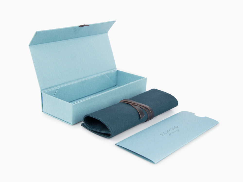 Scribo Feel Fountain Pen, Blue Resin, Ruthenium trim, FEEFP03RT1803