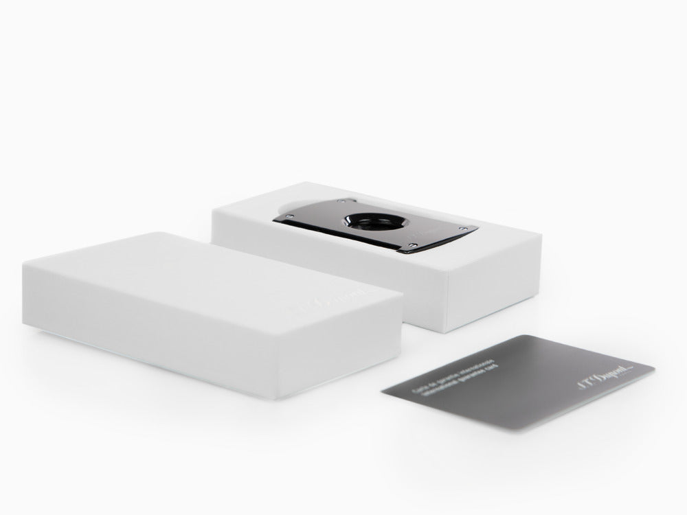 S.T. Dupont Maxijet Cigar Cutter, Chrome, Black, 003265