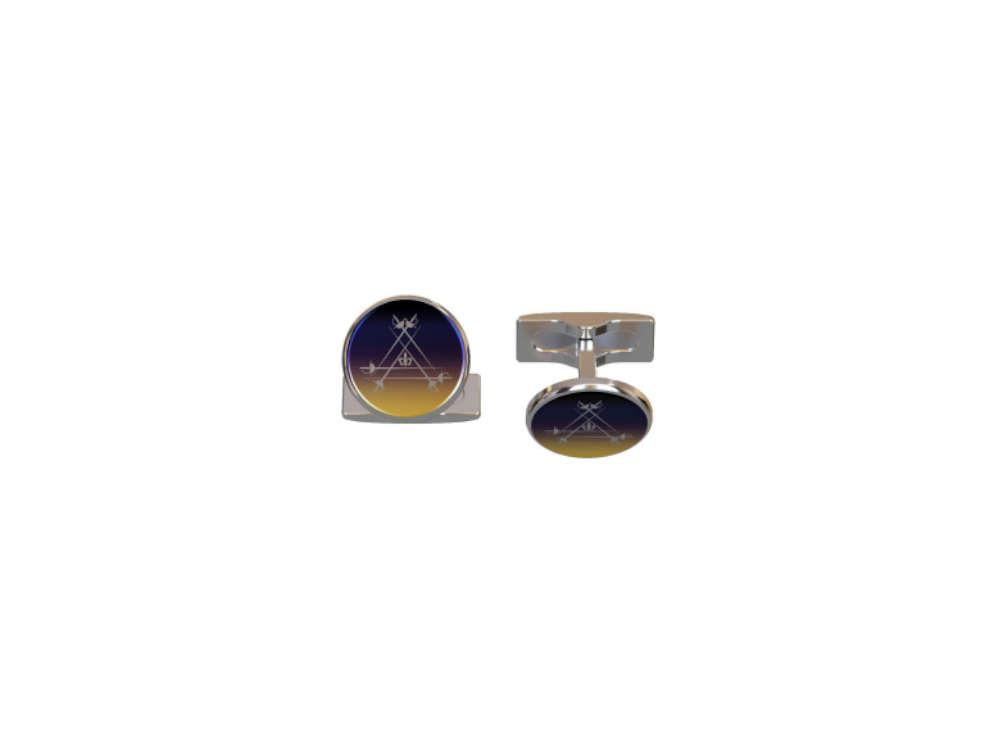 S.T. Dupont Montecristo La Nuit Cufflinks, Lacquer, Lacquer, Blue, 005715