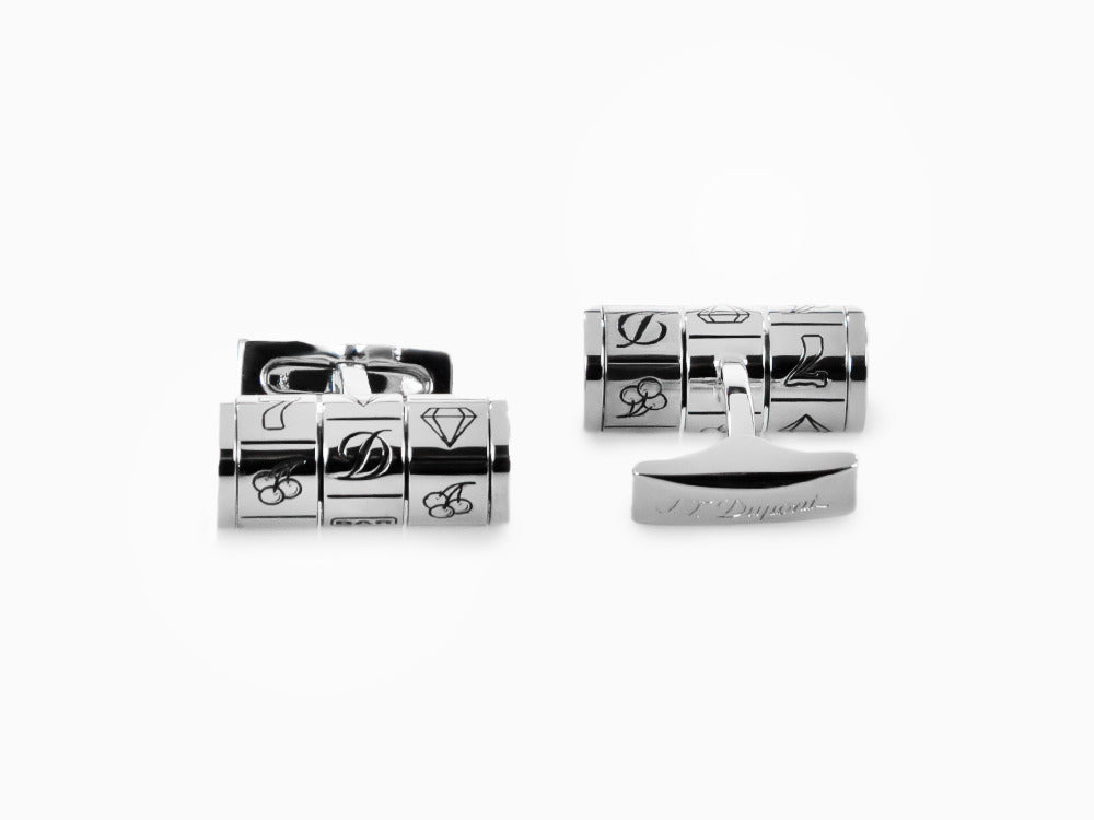 S.T. Dupont Line D Gamble Cufflinks, Palladium, 005748