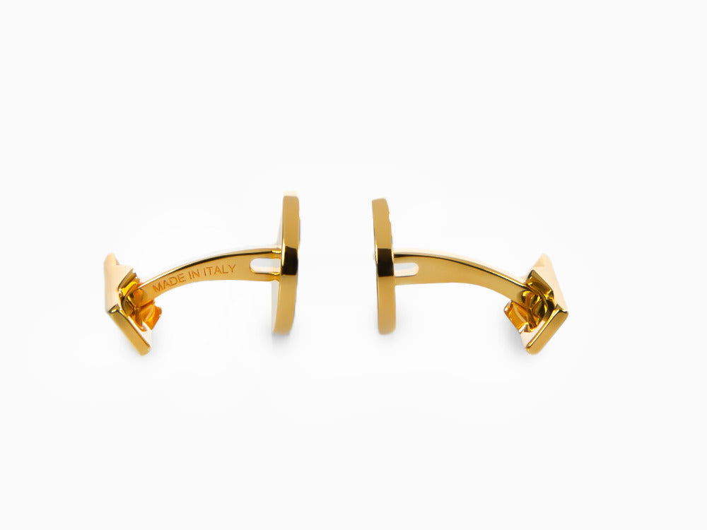 S.T. Dupont D Cufflinks, Lacquer, Gold, Black, 005833