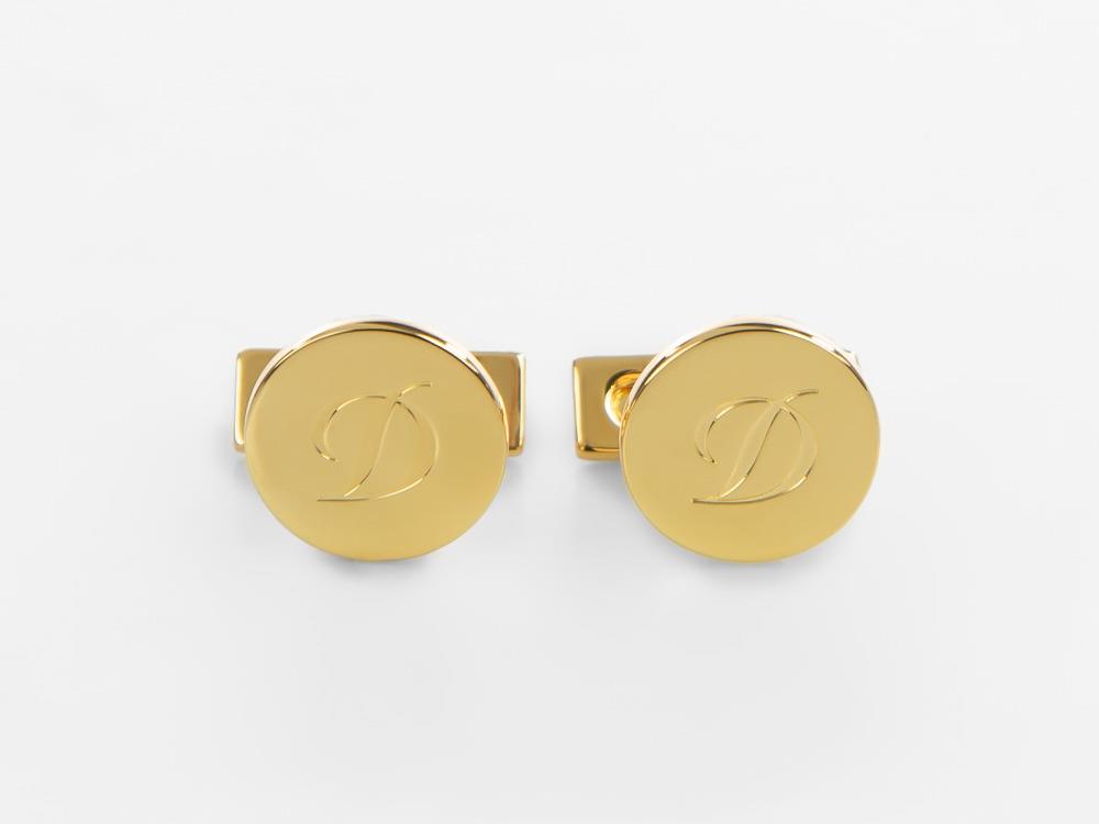 S.T. Dupont D Cufflinks, Metal, Gold, 005836