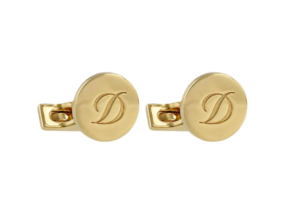 S.T. Dupont D Cufflinks, Metal, Gold, 005836