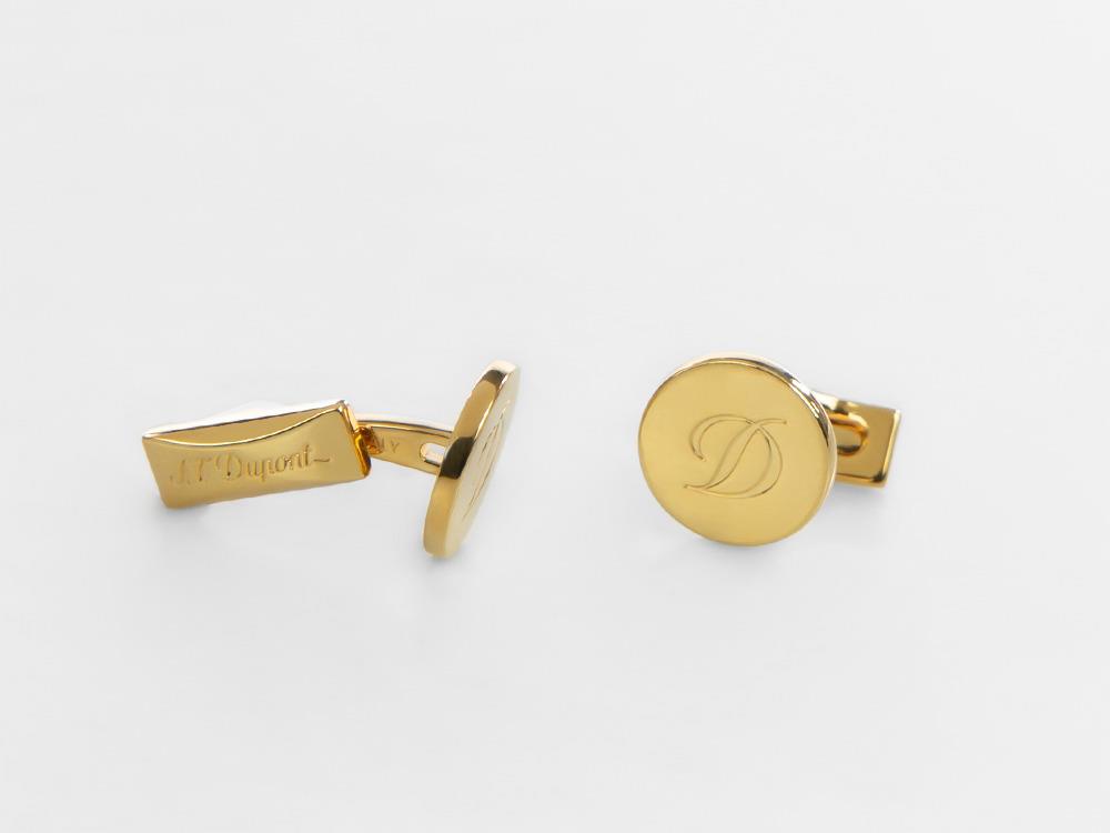 S.T. Dupont D Cufflinks, Metal, Gold, 005836
