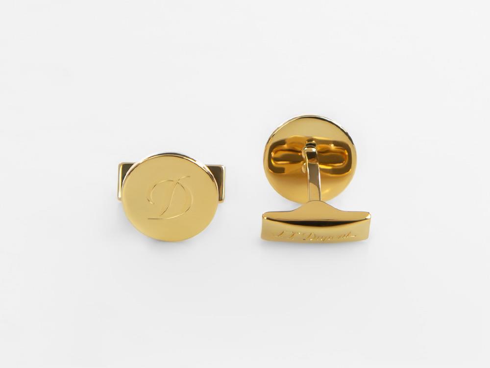 S.T. Dupont D Cufflinks, Metal, Gold, 005836