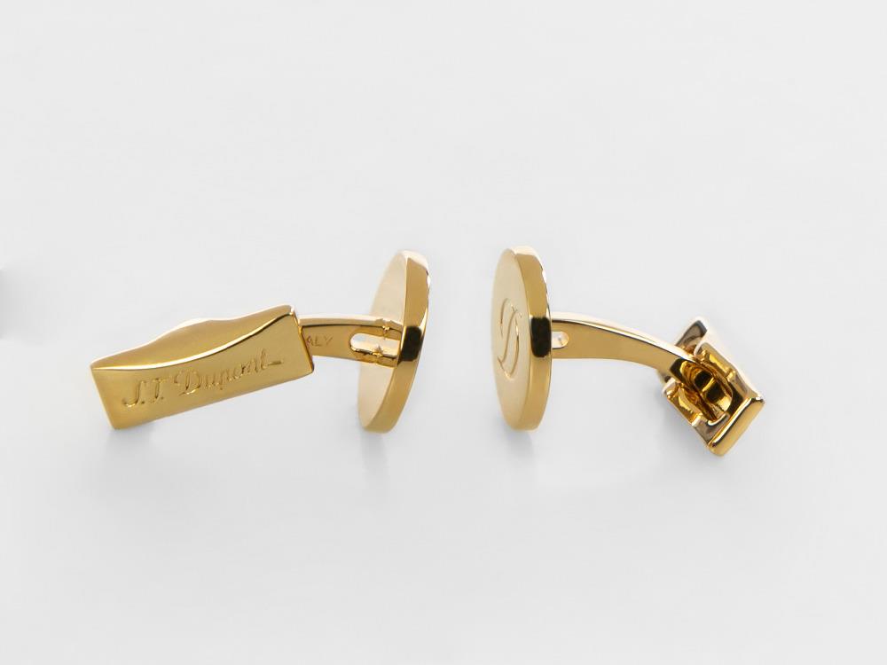 S.T. Dupont D Cufflinks, Metal, Gold, 005836
