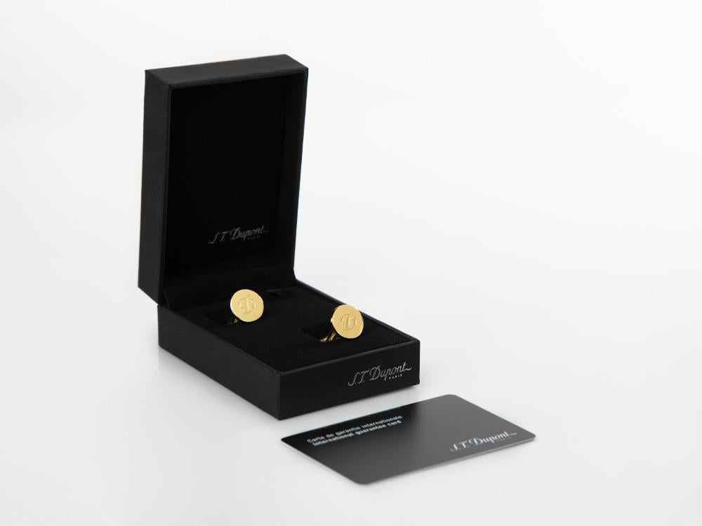 S.T. Dupont D Cufflinks, Metal, Gold, 005836