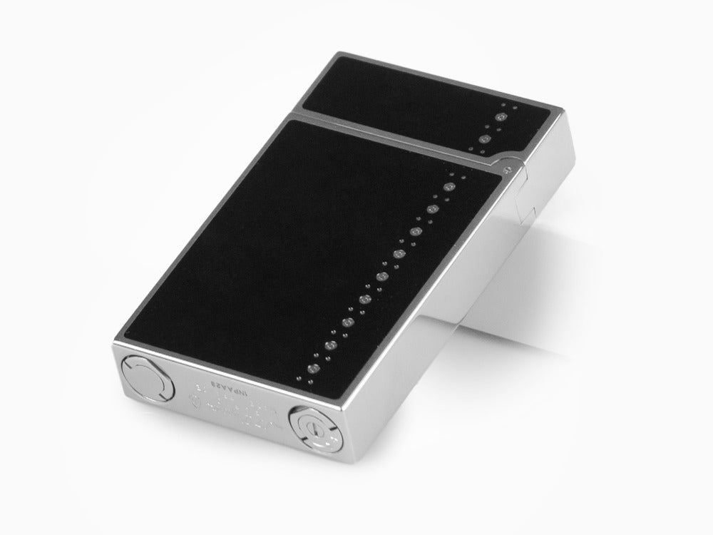 S.T. Dupont Ligne 2 Derby Lighter, Lacquer, Palladium trim, Black, 016434