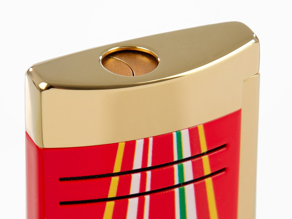 S.T. Dupont 24H Du Mans Maxijet Lighter, Palladium, Red, 020090