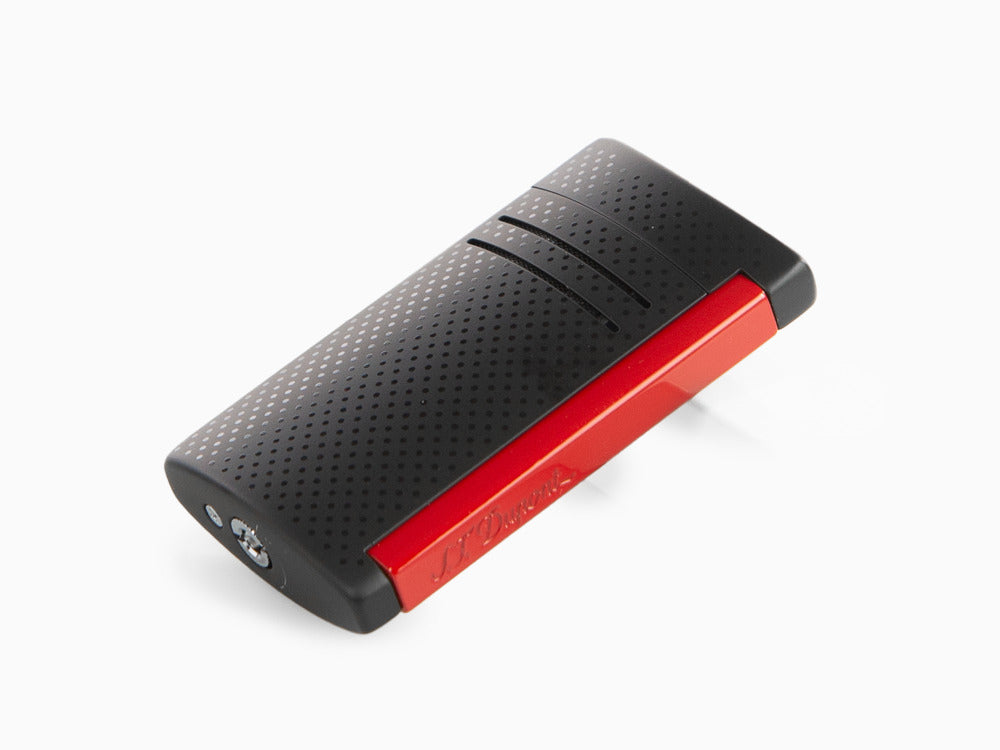 S.T. Dupont Maxijet Lighter, Chrome, Red/Black Matte, 020160N