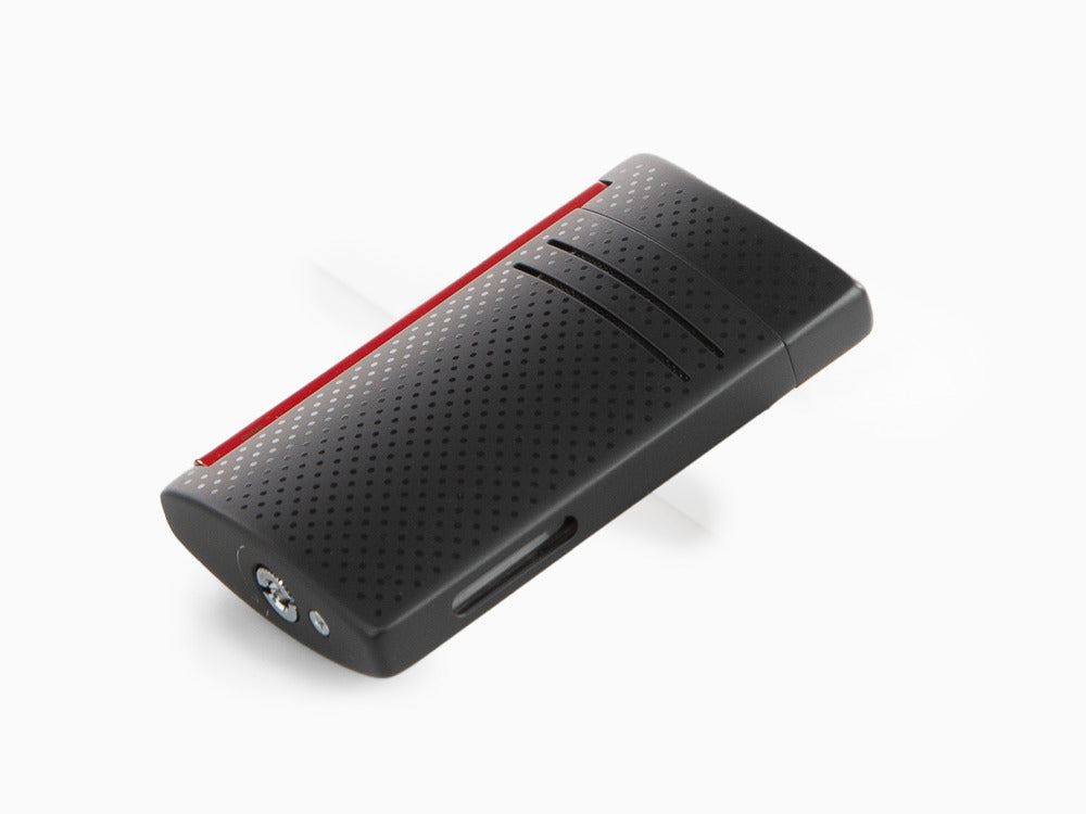 S.T. Dupont Maxijet Lighter, Chrome, Red/Black Matte, 020160N