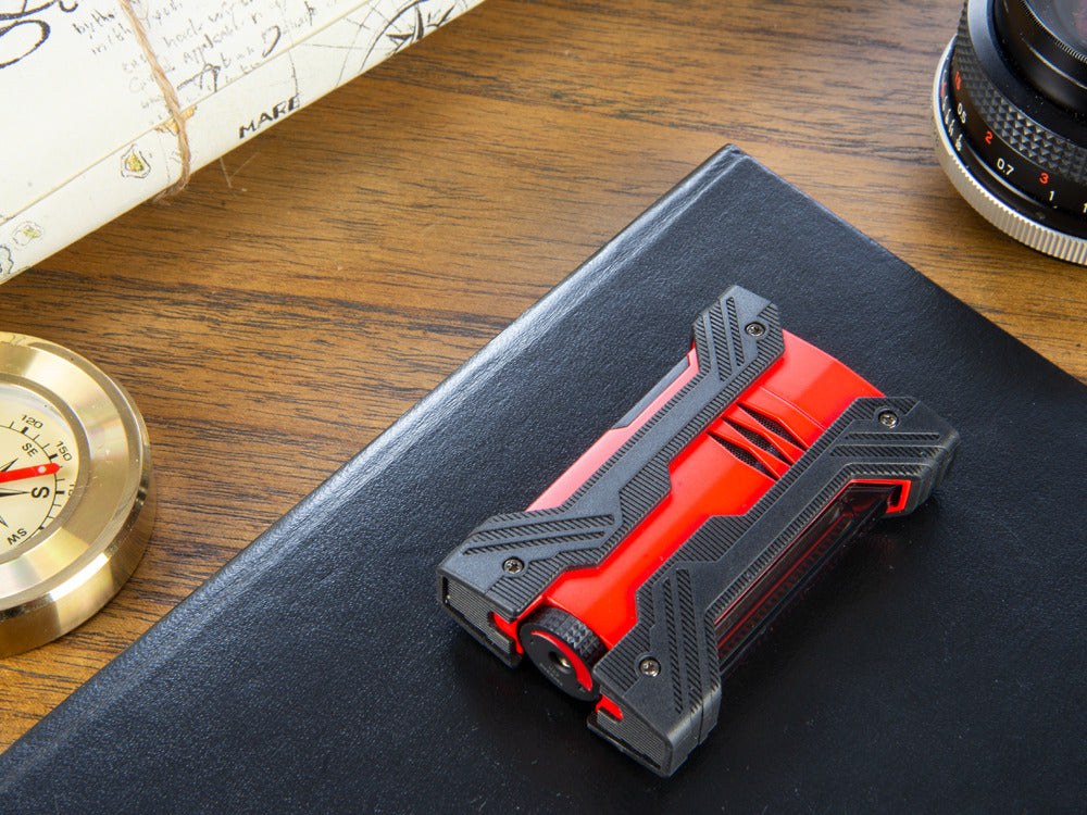S.T. Dupont Défi XXtreme Lighter, Red/Black, Double Flame, 021601
