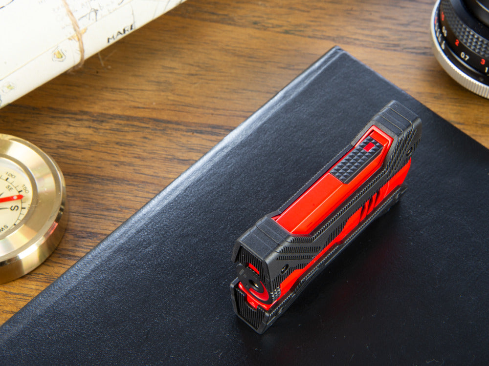 S.T. Dupont Défi XXtreme Lighter, Red/Black, Double Flame, 021601