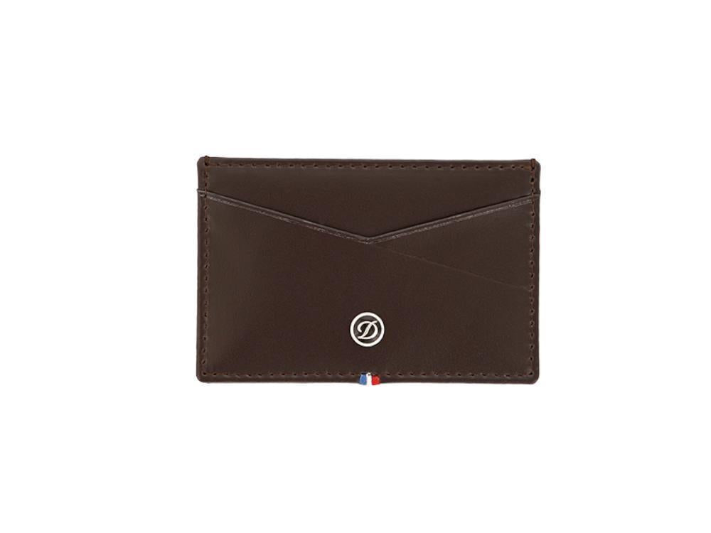 S.T. Dupont Line D Graphic Credit card holder, Leather, Brown, 2 Cards, 184607