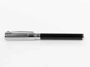 S.T. Dupont D-Initial Fountain Pen, Lacquer, Black, Chrome Trim, 260204