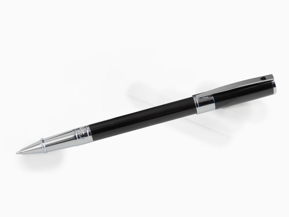S.T. Dupont D-Initial Rollerball pen, Lacquer, Black, Chrome Trim, 262200