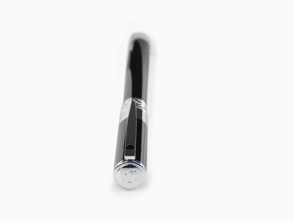 S.T. Dupont D-Initial Rollerball pen, Lacquer, Black, Chrome Trim, 262200