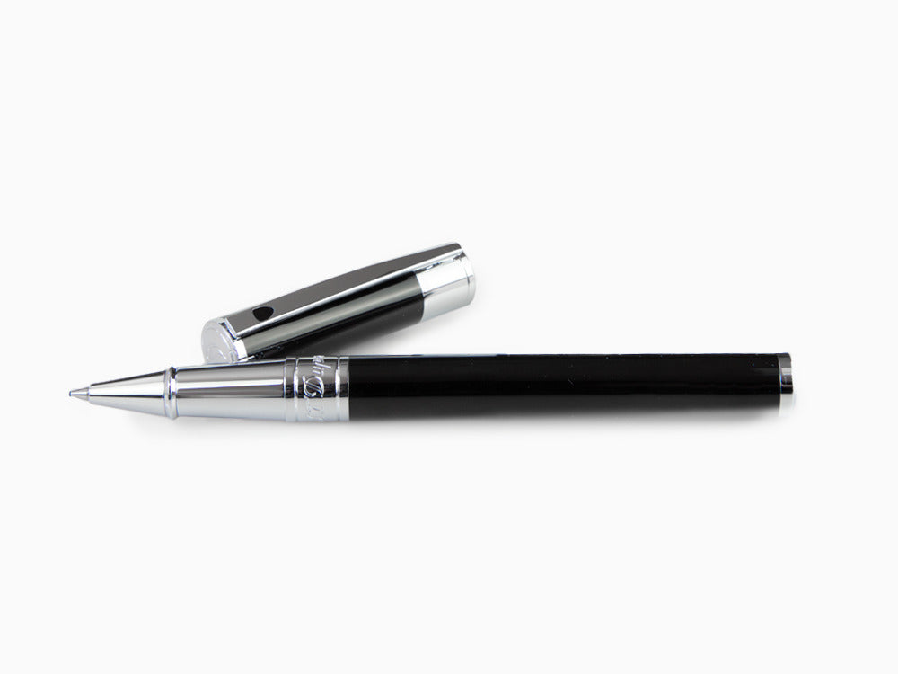 S.T. Dupont D-Initial Rollerball pen, Lacquer, Black, Chrome Trim, 262200