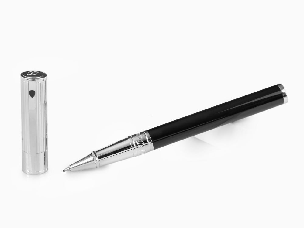 S.T. Dupont D-Initial Rollerball pen, Lacquer, Black, Chrome Trim, 262201