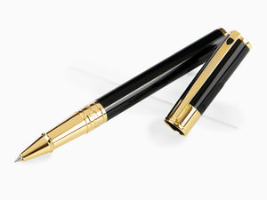 S.T. Dupont D-Initial Rollerball pen, Brass, Black, Gold trim, 262202