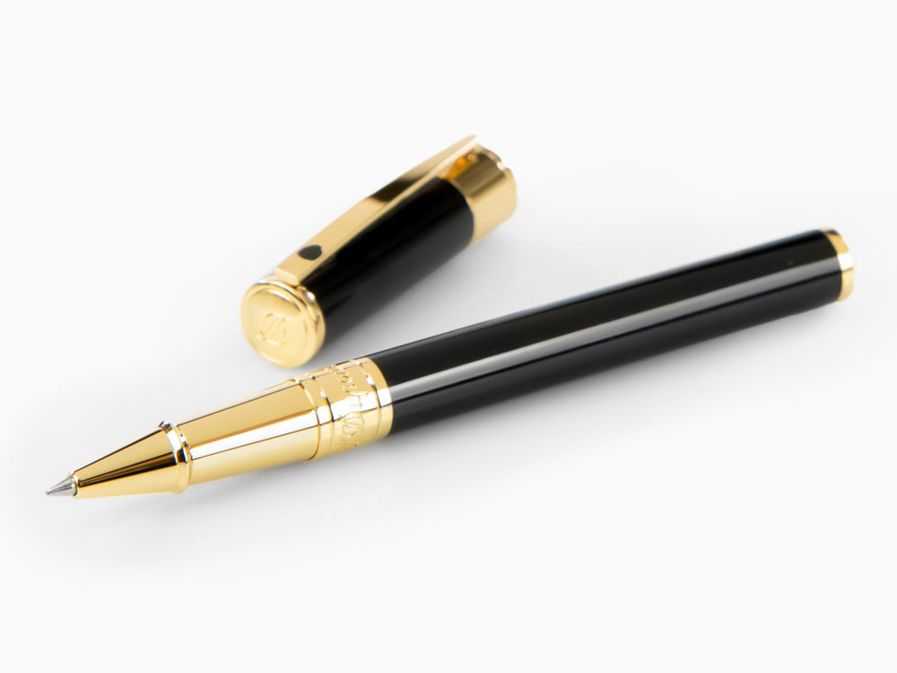 S.T. Dupont D-Initial Rollerball pen, Brass, Black, Gold trim, 262202