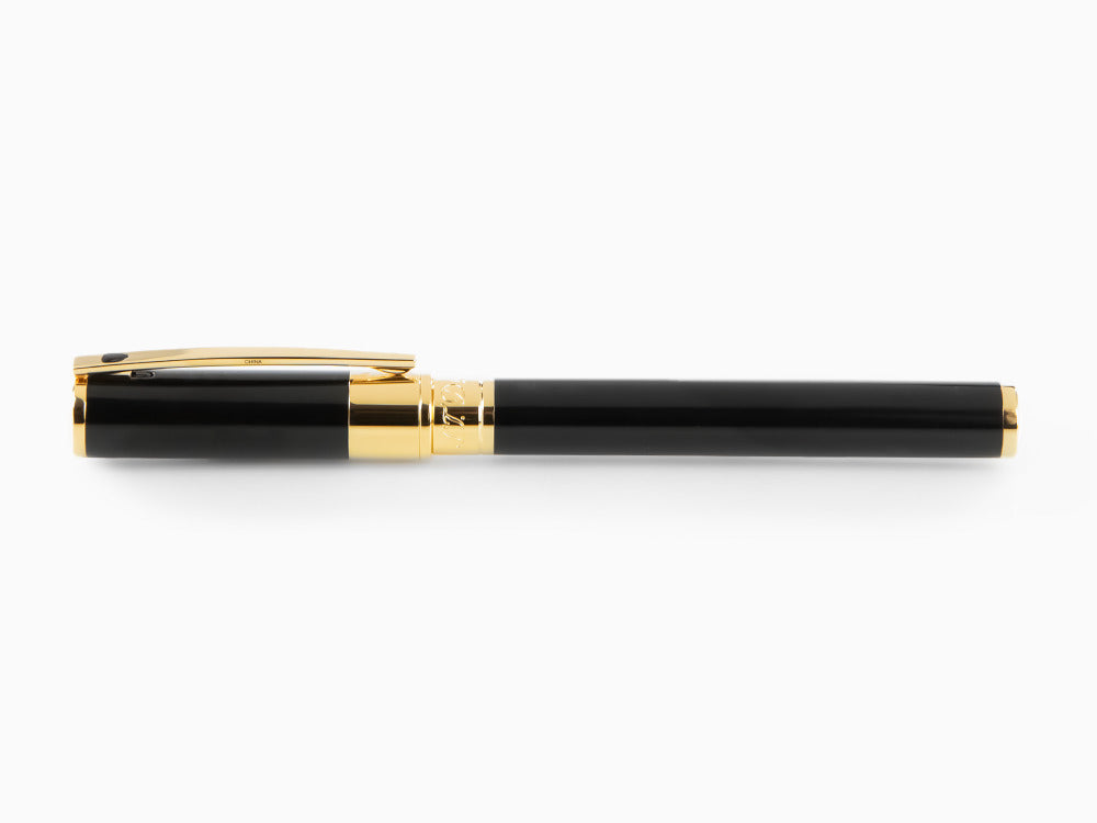 S.T. Dupont D-Initial Rollerball pen, Brass, Black, Gold trim, 262202