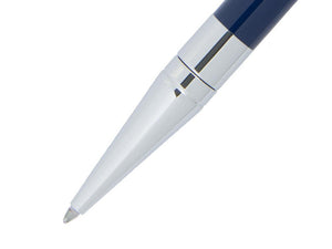 S.T. Dupont D-Initial Ballpoint pen, Brass, Chrome Trim, Blue, 265205