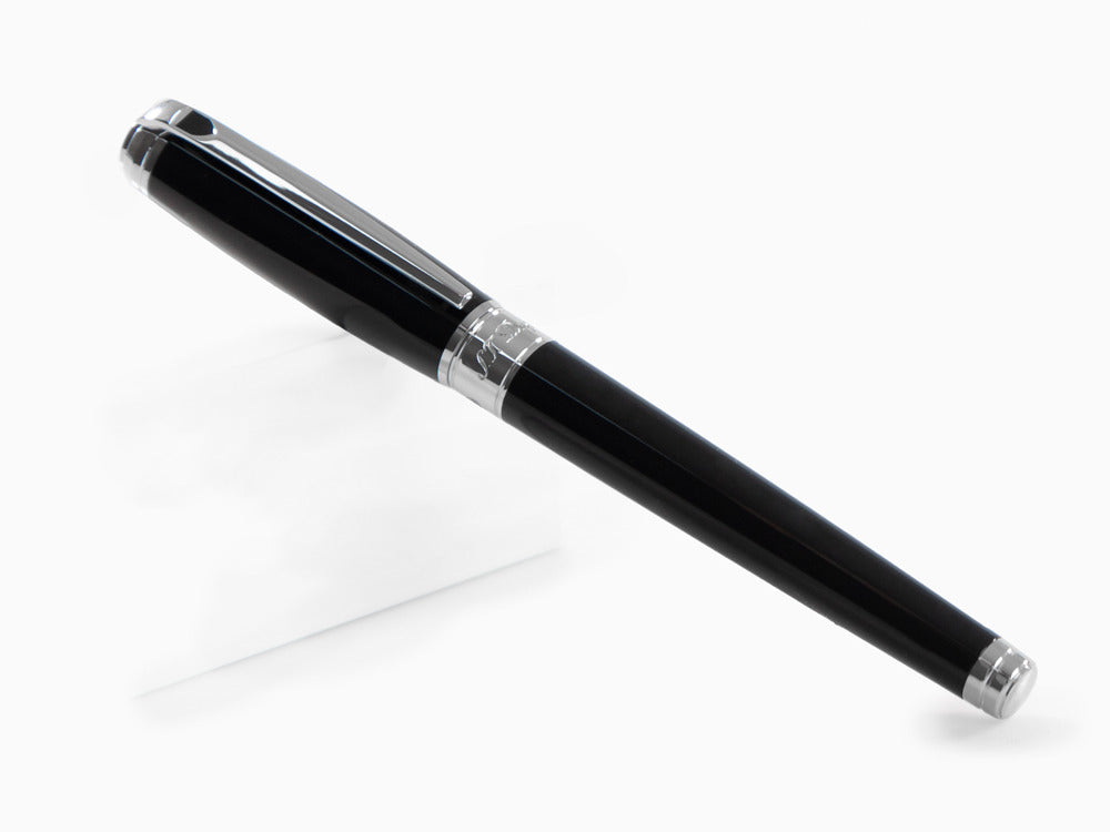S.T. Dupont New Line D Large Fountain Pen, Lacquer, Black, Palladium