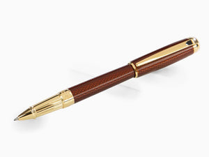 S.T. Dupont Line D Guilloche Large Rollerball pen, Amber, Gold trim, 412111L