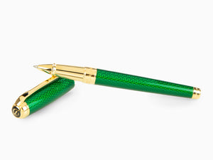 S.T. Dupont Line D Guilloche Large Rollerball pen, Green, Gold trim, 412113L
