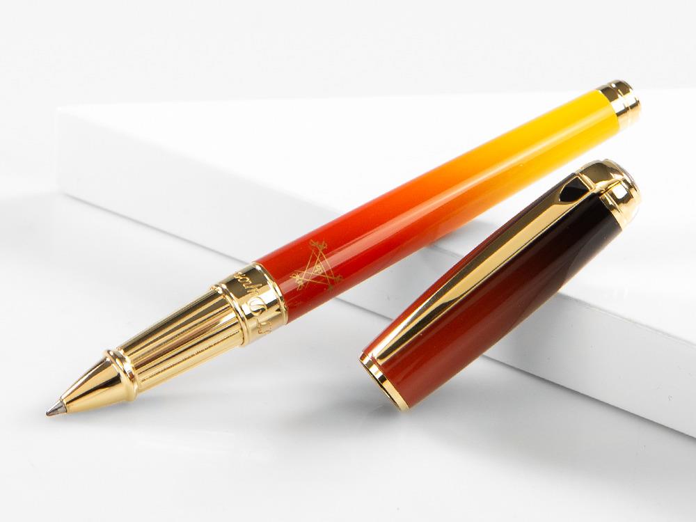 S.T. Dupont Line D Montecristo, Le Crépuscule, Rollerball, Orange, Gold, 412136L