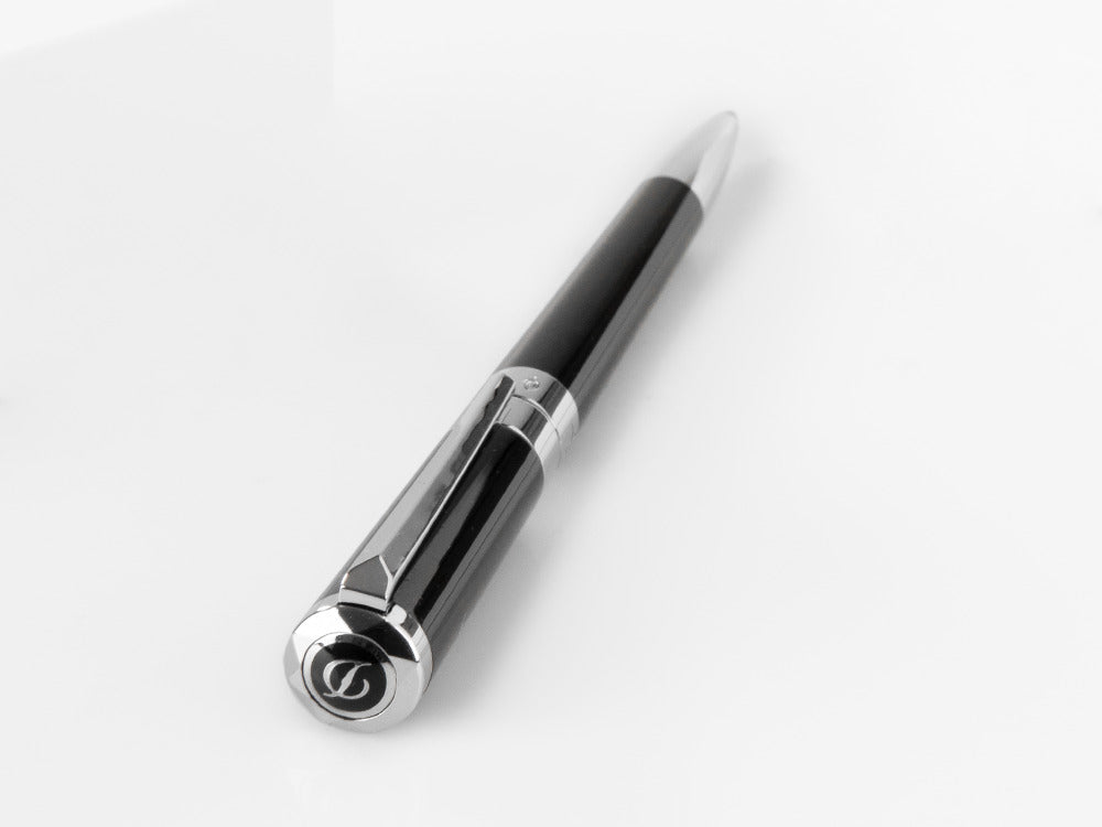 S.T. Dupont Liberté Ballpoint pen, Black Lacquer, Palladium trim, 465674
