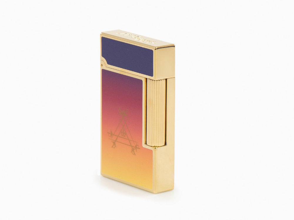 S.T. Dupont Ligne 2 Montecristo L'Aurore Lighter, Gold plated, Purple, C16034