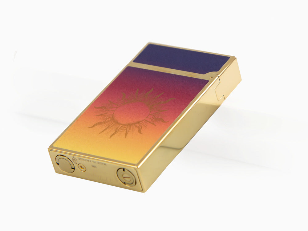S.T. Dupont Ligne 2 Montecristo L'Aurore Lighter, Gold plated, Purple, C16034