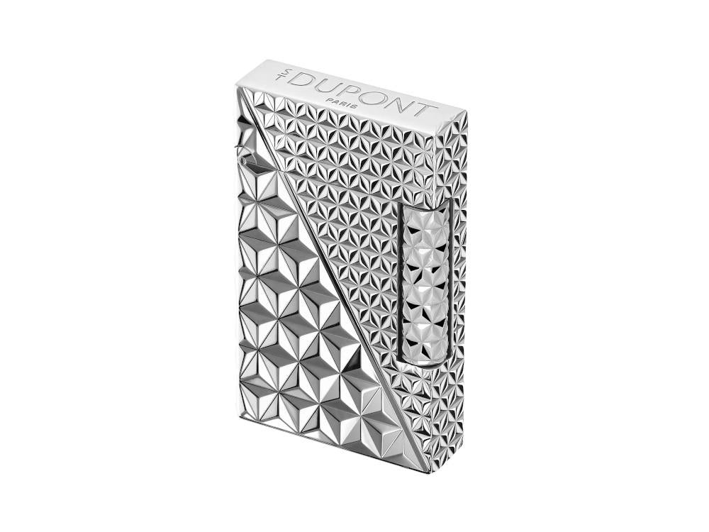 S.T. Dupont L2 Double Fire X Lighter, Brass, Palladium trim, Silver, C16645