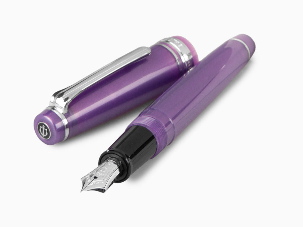 Sailor Professional Gear Slim Silver Fountain Pen, Metallic Violet