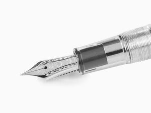 Sailor Professional Gear Slim Demonstrator Silver Fountain Pen, Chrome