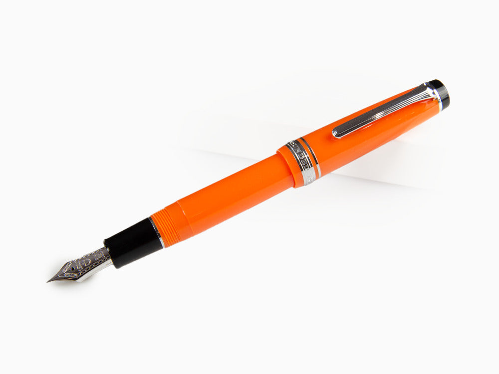 Sailor Professional Gear Color Fountain Pen, Orange, Chrome trim