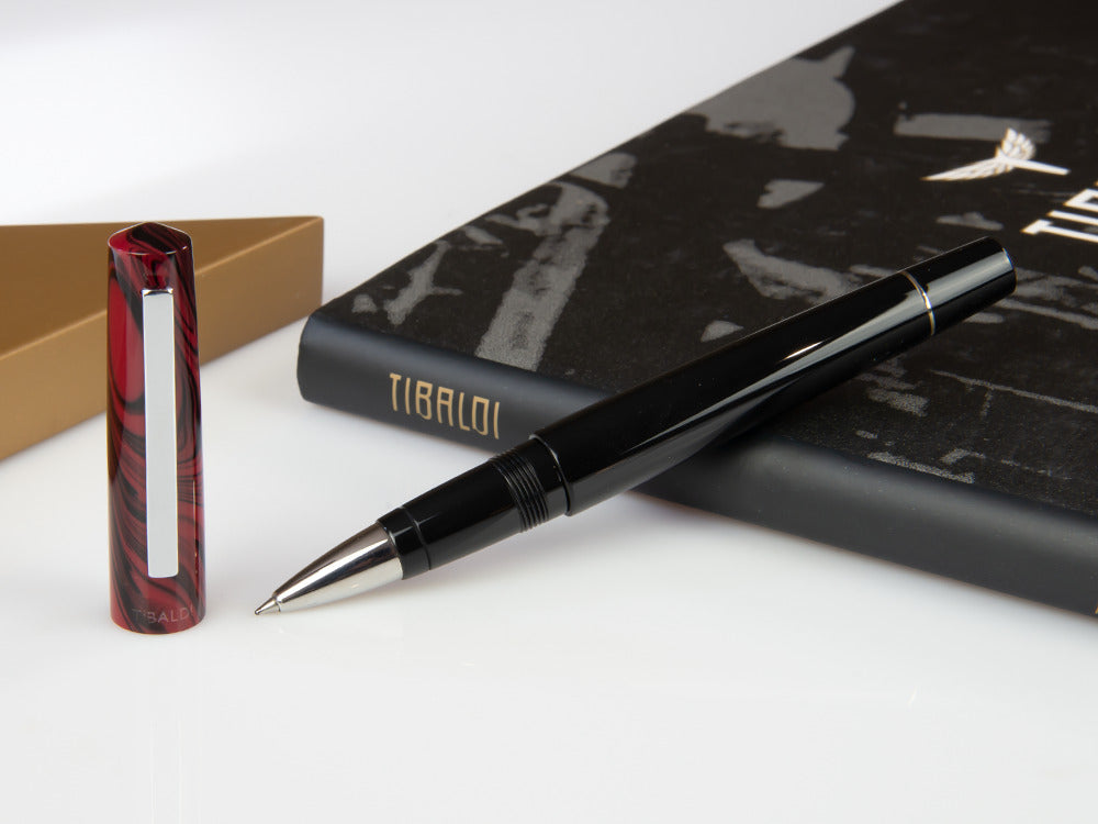 Tibaldi Infrangibile Mauve Red Rollerball pen, Resin, Black, INFR-326-RB