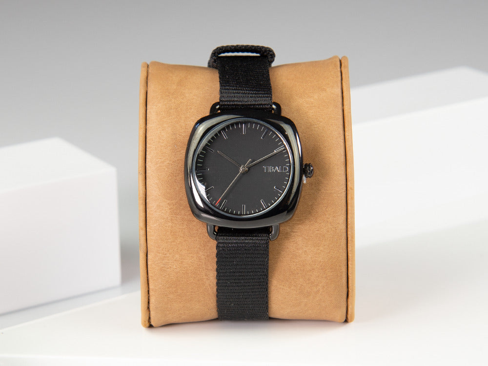 Tibaldi Ladies Quartz Watch, Black, 32 mm, Fabric strap, TMF-237-GG