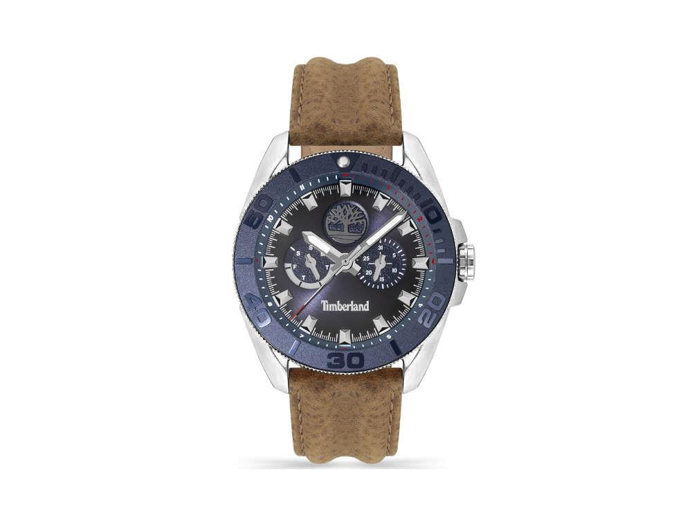 Timberland Fairhill Quartz Watch, Blue, 44 mm, Leather strap, TDWGF2200903