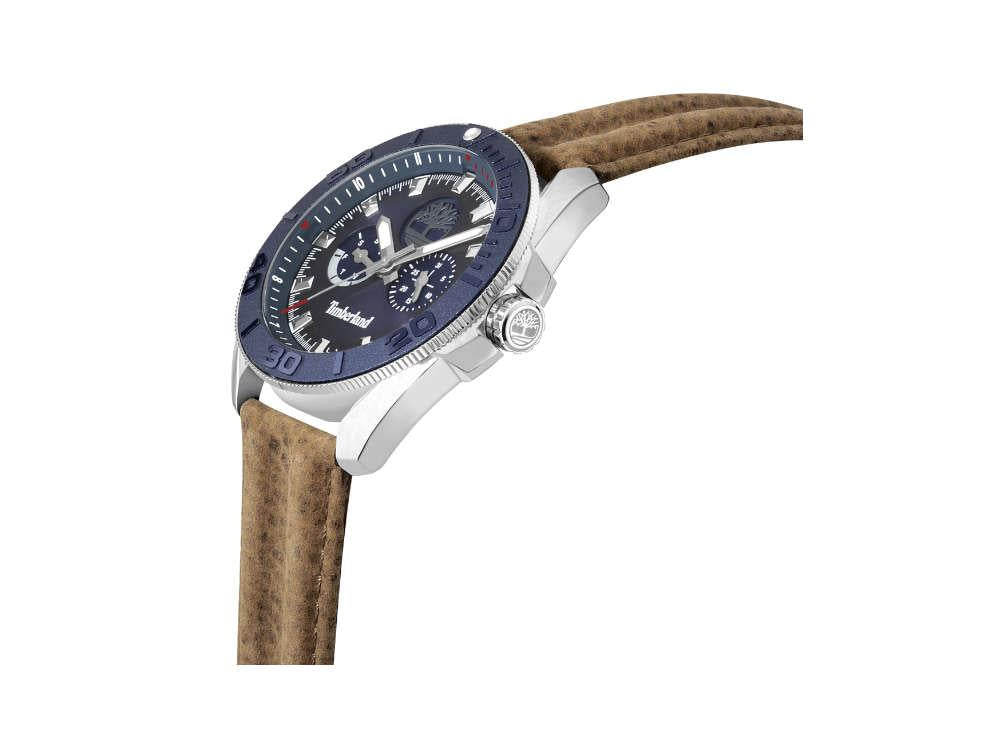 Timberland Fairhill Quartz Watch, Blue, 44 mm, Leather strap, TDWGF2200903