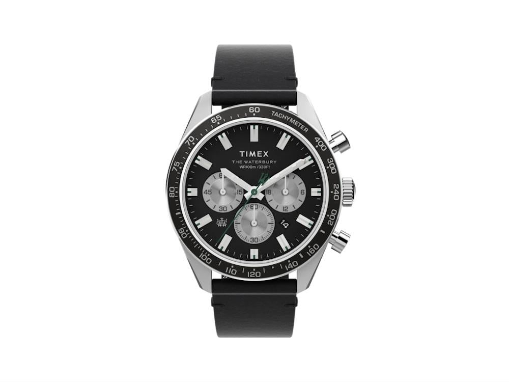Timex The Waterbury Quartz Watch, Black, 41 mm, Chronograph, TW2V42500